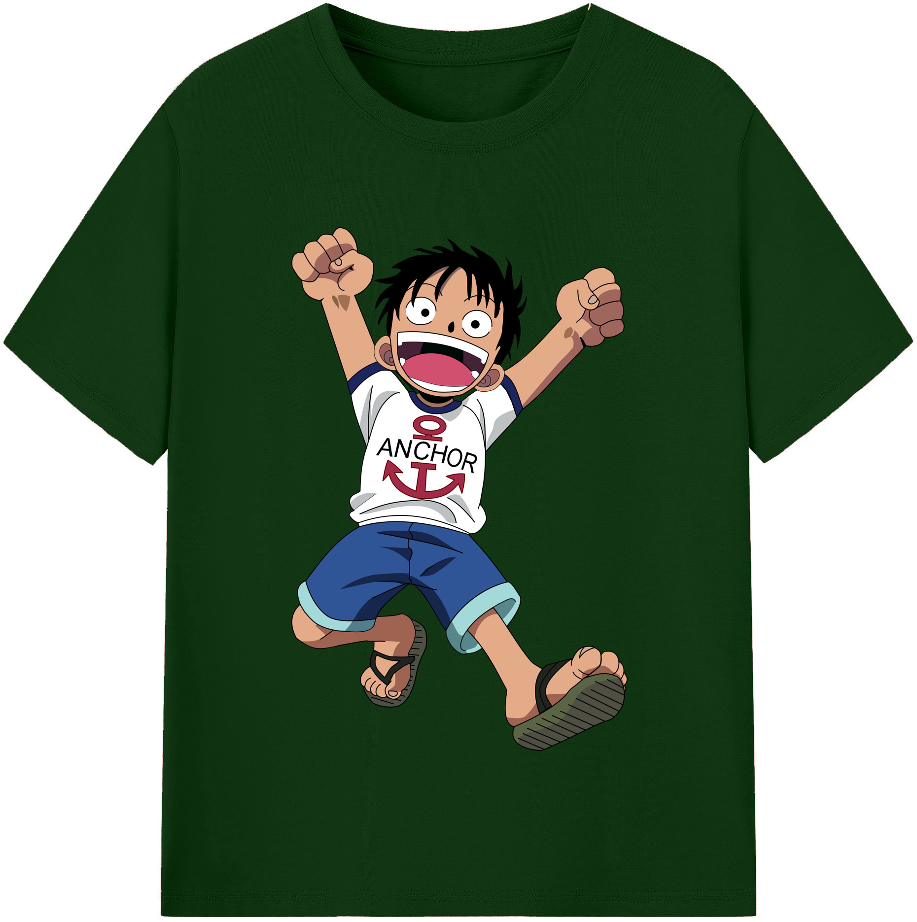 ワンピース モンキー・D・ルフィ ONE PIECE Monkey D. Luffy 綿100％半袖Tシャツ（フロントプリント）